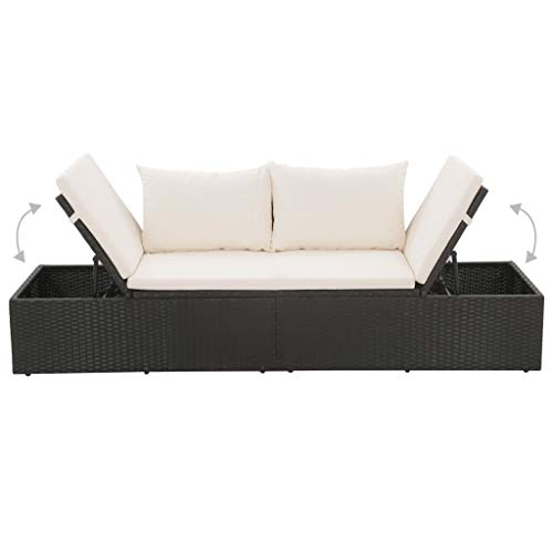 Festnight Lettino Prendisole in Polirattan Bianco