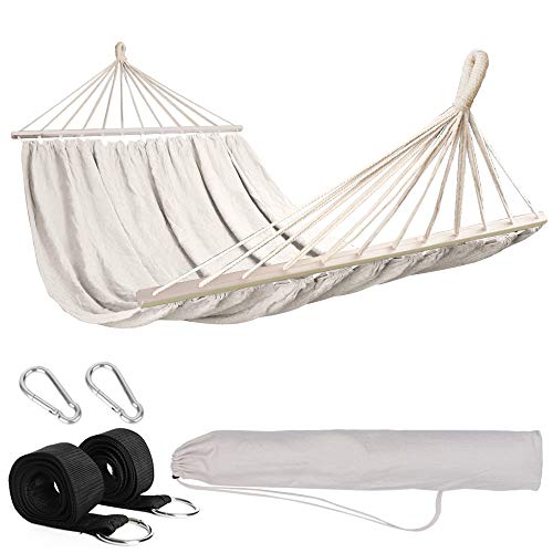 Amache di Cotone per Esterno Campeggio Viaggio Hanbee Amaca da Giardino 200 x 100 cm | con Barre per la Diffusione Massima capacità di Carico 300 kg Amache di Cotone per Esterno Campeggio Viaggio Hanbee Amaca da Giardino 200 x 100 cm | con Barre per la Diffusione Massima capacità di Carico 300 kg